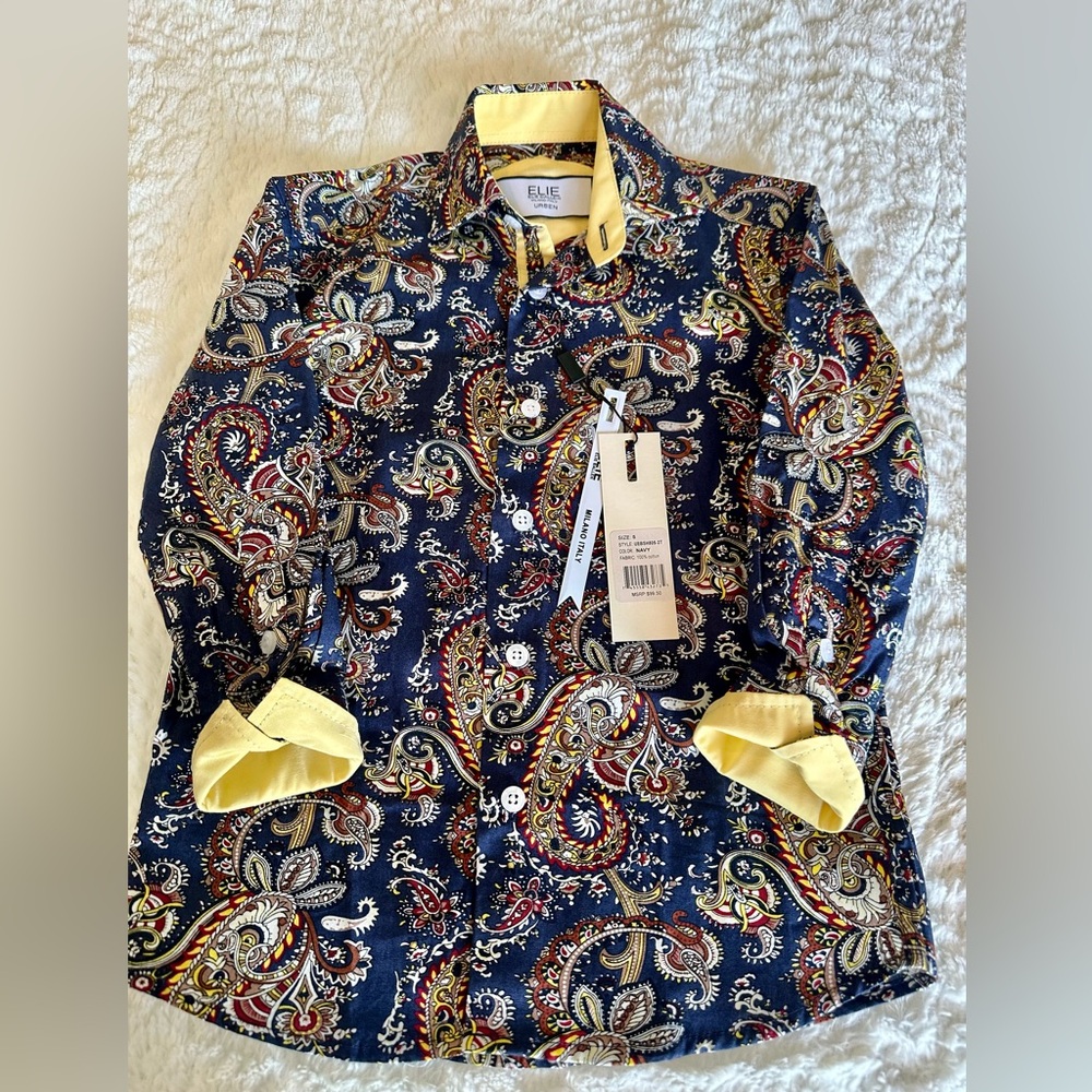 NEW! Kids Elie Balleh button down dress shirt. Size US 5